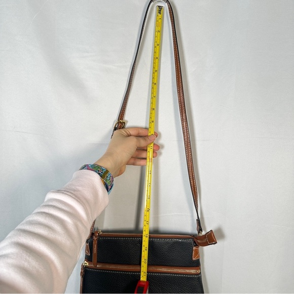 Dooney & Bourke Pebble Leather Crossbody Bag Front Zip Adjustable Strap Black - Picture 12 of 16